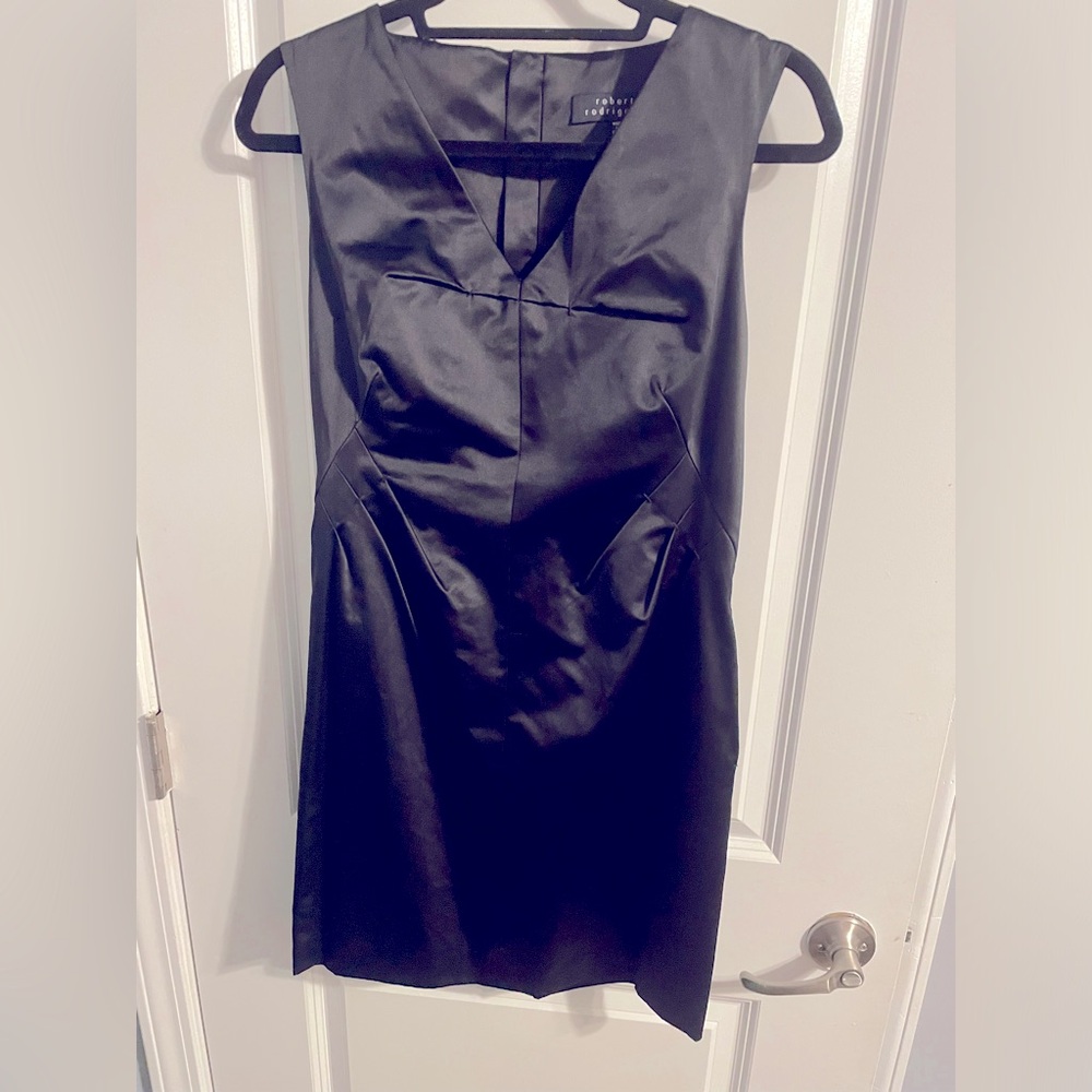 Black Satin Robert Rodriguez Dress